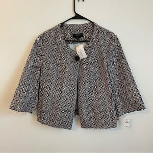 Talbots Size 16 Womens Cotton Brown Swing Jacket Blazer Cropped Quiet Luxury